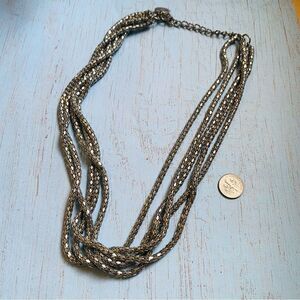 Silver Mesh 5 strand Necklace‎